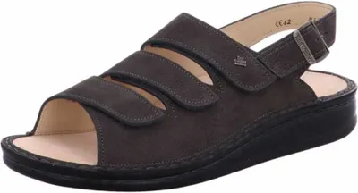 Produktbild von Finn Comfort Sylt Herrensandale 2509-518218, Impala (Nubukleder), Grau Klett- und Schnallenverschluß 47