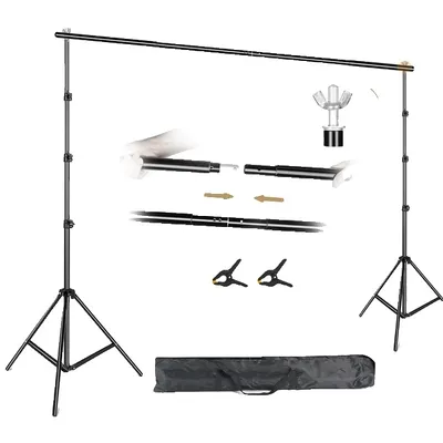 Produktbild von Hintergrundstützenständer, höhenverstellbar, komplettes Zubehörset, 260cm x 300cm-a, Teleskopquerstange-b