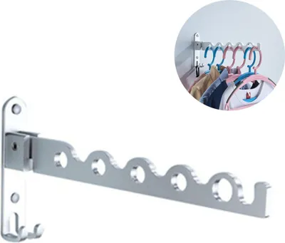 Produktbild von Kleiderlüfter Edelstahl, Kleiderhaken für Balkon, kleiderhänger Klappbar Außen Kleiderstange Wandmontag