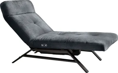 Produktbild von KAWOLA Liege AMERIVA Sessel Relaxliege Velvet schwarz Fuß schwarz
