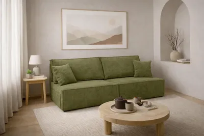 Produktbild von Kaiser Möbel Sofa mit Schlaffunktion und Bettkasten, Cordstoff Poso, Olive, BEST MINI