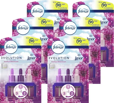 Produktbild von 6x Febreze 3Volution Lufterfrischer Nachfüllflakon Amethyst Blütentraum 20ml