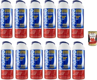 Produktbild von Figaro Schiuma da Barba Original Classic Rasierschaum für häufiges Rasieren, 12x 400ml + Italian Gourmet polpa 400g