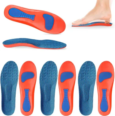 Produktbild von Einlegesohlen 4 Paar, Ergonomische Fußgewölbeunterstützung, Atmungsaktives Gelmaterial, Unterstützung bei