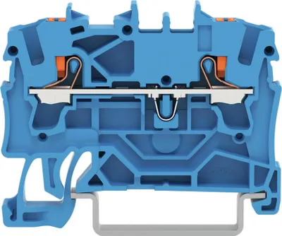 Produktbild von Wago 2-Leiter-Durchgangsklemme mit Drücker 2,5 mm², blau, 1 Stk.