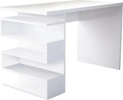 Produktbild von Schreibtisch Caelus, Mehrzweckschreibtisch, Bürotisch für PC, Eckschreibtisch, 120x60 h75 cm, Weiß