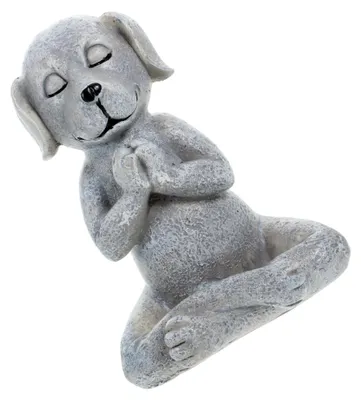 Produktbild von Meditierender Hund aus Resin, Yoga Hund Figur für Garten, Balkon und Innenräume