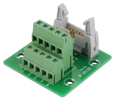 10-Pin Steckerleiste IDC10P, Schraubklemmenblock für DIN-Schiene, 5,0 mm Raster