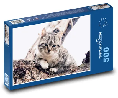 Zdjęcie produktu dla Puzzle 500 Kot między gałęziami drzewa - martinpuzzle
