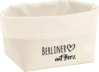 Produktbild von Huuraa Organizer Berliner mit Herz 3 Liter Medium Canvas Baumwolle Utensilo Geschenkidee