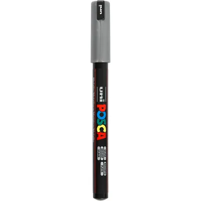 Produktbild von POSCA uni PC-1MR, 1 Stück(e), Silber, Rundspitze, Schwarz, Silber, 0,7 mm, Tinte auf Wasserbasis