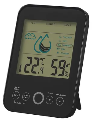 Produktbild von Wandmontiertes Thermometer und Hygrometer, hochpräzises vertikales elektronisches Thermometer und Hygrometer für den Hausgebrauch.