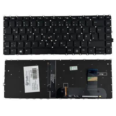 Produktbild von Trade-Shop Original Laptop Notebook Tastatur Deutsch QWERTZ Schwarz mit Backlit Trackpoint kompatibel mit HP EliteBook 745 G7 G8, 840 G7 G8, 845 G7 G8