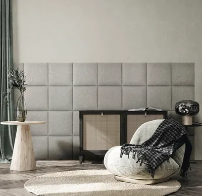 Produktbild von Wandkissen Salva hellgrau Gewebte-Optik 30 x 30 cm