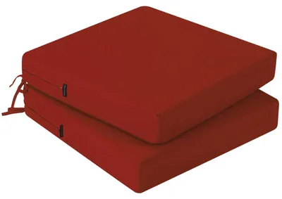 Immagine prodotto di Set di 2 cuscini da giardino impermeabili, colore rosso, ideali per l'uso all'aperto