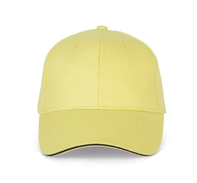 Produktbild von K-Up Herren Kappe Baseballkappe Basecap Mütze Baseball Cap Hut Sport, Größe:U, Farbe:Lemon Yellow/Dark Grey