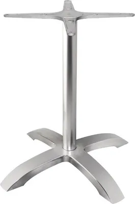 Produktbild von Bolero Tischfuß Mit Fußkreuz Gebürstetes Aluminium 68Cm Hoch