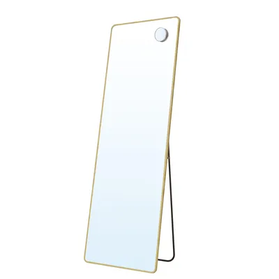 Produktbild von SONGMICS Ganzkörperspiegel mit Vergrößerungsspiegel, Sicherheitsglas, rechteckig, 150 x 40 cm, gold