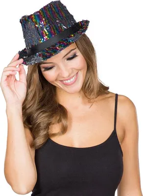 Produktbild von Hut Fedora Wendepailletten silber-bunt