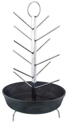 Produktbild von Tandoor Spieß in Tannenbaumform mit Gusseisen-Pfanne 27 cm