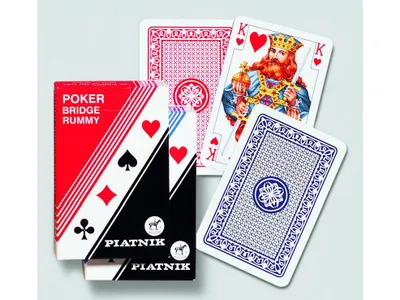 Obrázok produktu pre Piatnik – Karty na poker, bridge a rummy, červené/modré