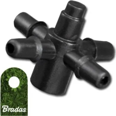 Immagine prodotto di 4 uscite a T per gocciolatore da giardino ingresso emettitore 4 mm distributore d'acqua micro irrigazione Bradas
