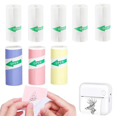 Obrázok produktu pre 8 roliek nálepiek pre mini tlačiarky – termopapier – 57 x 25 mm – samolepiace