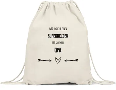 Produktbild von Wer Braucht Superhelden Turnbeutel Gymsack Bester Opa Der Welt Geschenkidee Geburtstag Großvater