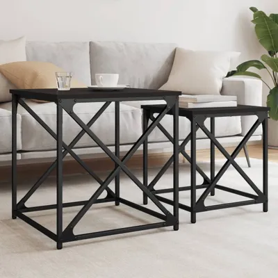Obrázok produktu pre Maison Exclusive - Sada stolíkov 2 ks. Čierna drevotriesková doska