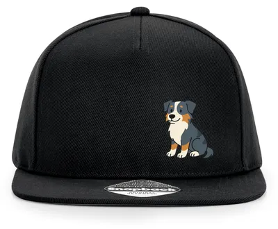 Produktbild von Huuraa Cappy Mütze Australian Shepherd Aussie Comic Black Polyester Snapback Kappe Geschenkidee