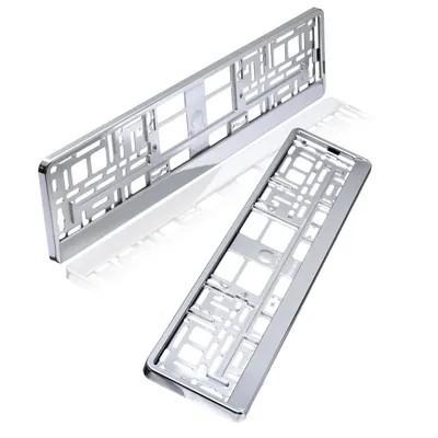 Produktbild von baytronic Kennzeichenhalter silber chrom 2er Set