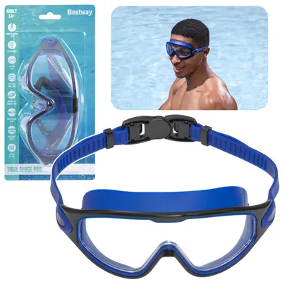 Zdjęcie produktu dla Regulowane czarno-niebieskie okulary pływackie Bestway 21194