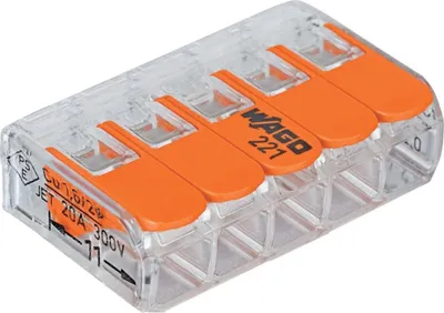 Produktbild von WAGO COMPACT-Klemme 5 x 0,2-4qmm transparent 5 Stueck Btl. m. R.
