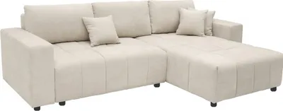 Produktbild von "George" 4-Sitzer Eckschlafsofa im Bubble-Design mit Chenille-Bezug – Beige