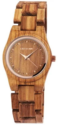 Produktbild von Excellanc Damen Holz Uhr braun Armbanduhr 1800193-002 Holzuhr