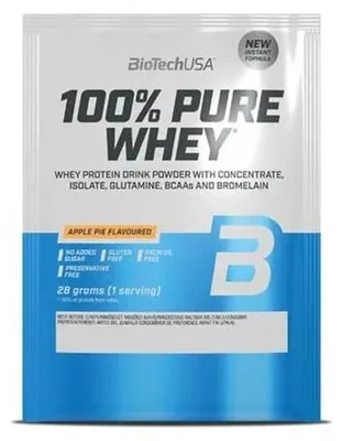 Obrázok produktu pre Srvátkový proteínový prášok, 28g, BIOTECH USA "100% Pure Whey", jablkový koláč