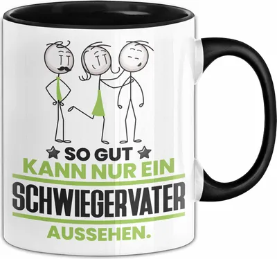 Produktbild von Schwiegervater Geschenk Tasse So Gut Kann Nur Ein Schwiegervater Aussehen Geschenkidee Kaffee-Becher (Schwarz)
