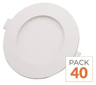 Produktbild von 40er-Pack – Extraflacher runder LED-Spot, 6 W, Weiß – Warmweiß 2300 K – 3500 K