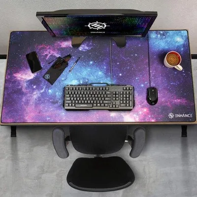 Productafbeelding van Famanu Mauspad XXXL Gaming (48 cm x 24 cm) - Geschikt voor thuiswerken, verlengd muismat met een glad oppervlak voor nauwkeurige tracking en een antislip onderkant
