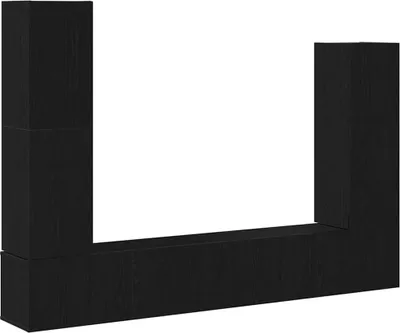 Productafbeelding van vidaXL TV-kast set, 6 stuks, zwart, eikenlook, houtvezel