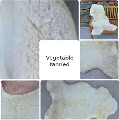 Produktbild von Merino Schaffell – Geschorenes Lammfell, 30x30cm rund Vegetable gegerbt