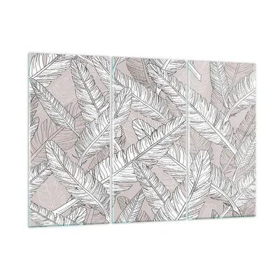 Produktbild von Bilder auf glas - Feder Grafiken - 165x110cm - Glasbilder - Wandbilder - Kunstdruck - zum Aufhängen bereit - Wanddekoration aus Glas - Glas Bilder - Wandbild auf Glas - 3 Teile - GCE165x110-3560