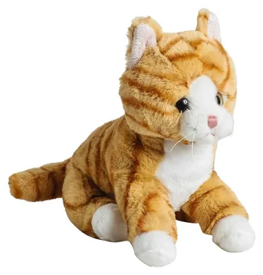 Productafbeelding van Knuffelkat pluche - Oranje - 20 cm - Zacht knuffeldier voor kinderen en baby's