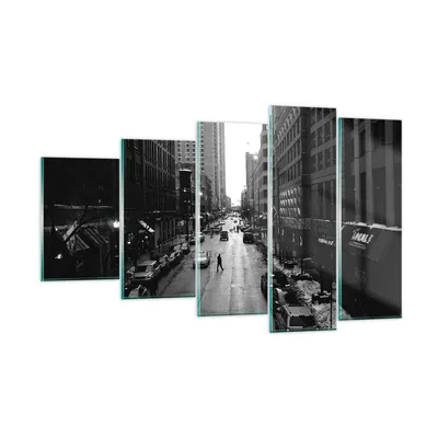 Produktbild von Bilder auf glas - Stadt Straße Haus - 100x60cm - Glasbilder - Wandbilder - Kunstdruck - zum Aufhängen bereit - Wanddekoration aus Glas - Glas Bilder - Wandbild auf Glas - 5 Teile - GEG100x60-3688