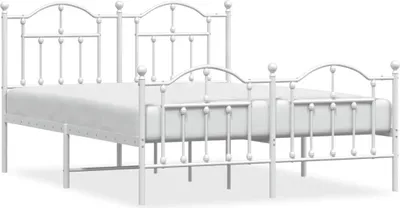 Obrázok produktu pre vidaXL Posteľný rošt s čelom a nohami kovový biely 135x190 cm