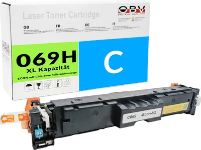 Produktbild von OBV Kompatibel, mit Chip ohne Füllstandsanzeige 069H 069 Toner passend für Canon LBP-673Cdw LBP-674 MF753 MF756 MF751 MF752Cdw MF754Cdw ohne Füllstandsanzeige - cyan 5500 Seiten