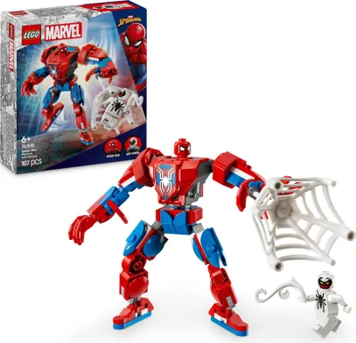 Produktbild von LEGO Marvel Spider-Man Mech vs. Anti-Venom -  Superhelden Spielzeug mit 2 Minifiguren - Actionfigur mit beweglichen Armen, Beinen und Fingern - Geschenk für Jungen und Mädchen ab 6 Jahren 76308