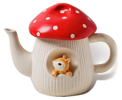 Pilz-Teekanne aus Keramik, 700 ml, mit Deckel