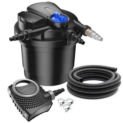 Obrázek produktu pro SunSun kompletní sada: CPA-5000 jezírkový tlakový filtr do 8000 l s 11 W UV-C, NEO8000 SuperEco jezírkové čerpadlo 8000 l/h 70 W, 10 m jezírková hadice 38 mm (1 1/2"), hadicové svorky W1 44-47 mm