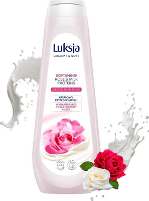 Zdjęcie produktu dla Luksja Kremowy Płyn do Kąpieli Róża I Proteiny 900 ml Creamy&Soft wygładza